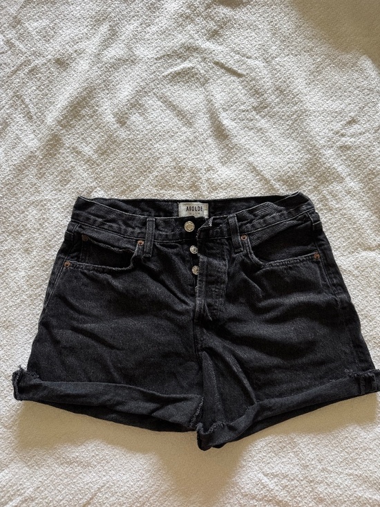 Agolde Pants - AGOLDE Long Cuffed Denim Shorts – Black – Size 27